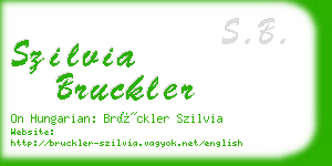 szilvia bruckler business card